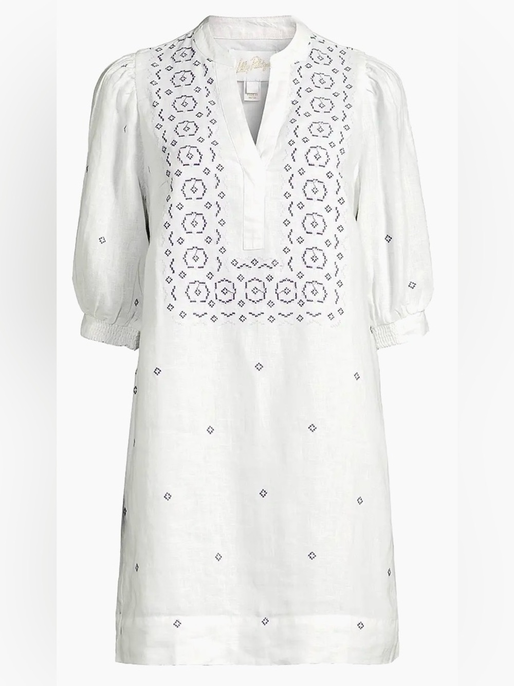 Lilly Pulitzer Women’s Mialeigh Embroidered Linen Shift Dress - Picture 2 of 14
